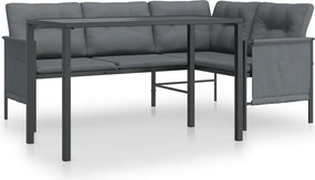 vidaXL Σετ Τραπεζαρίας Κήπου 2 Τεμαχίων Ανθρακί από Ατσάλι