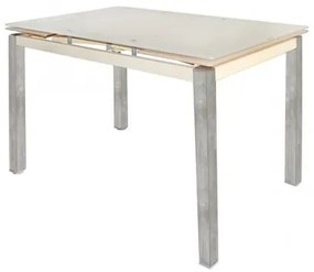 BLOSSOM Τραπέζι Επεκτεινόμενο Steel Χρώμιο/Γυαλί Μπεζ 110+(30+30)x70x77cm ΕΜ982