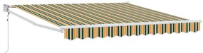 vidaXL Αντιανεμικό Αναδιπλούμενα Striped Πράσινο και κίτρινο 3 x 2,5 μ