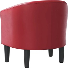 vidaXL Πολυθρόνα Μπάρελ Μπορντό από Συνθετικό Δέρμα