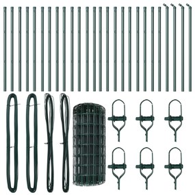 vidaXL Euro Fence με 13 Στυλίτσες 0.6x50 μ Γαλβανισμένος Χάλυβας Πράσινος