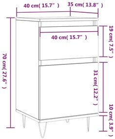 Ντουλάπια 2 τεμ. Γκρι Sonoma 40x35x70 εκ. Επεξεργασμένο Ξύλο - Γκρι