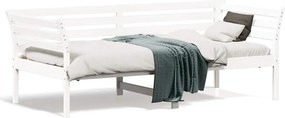 vidaXL Κρεβάτι ημέρας χωρίς στρώμα Λευκό 75x190 cm Στερεό ξύλο πεύκο