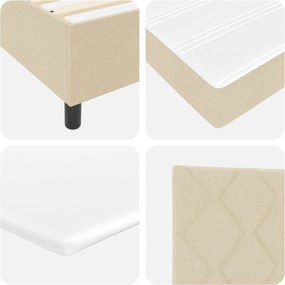 vidaXL Κρεβάτι με ελατήρια με κεφαλάρι Κρεμ 100 x 200 cm ύφασμα