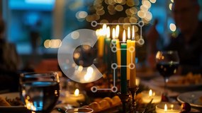 Σετ των 2 Intra Συλλεκτικό Ξύλινο Παζλ Plywood 4mm - Τραπεζαρία με αναμμένα κεριά και νόστιμο φαγητό Σε Ξύλινο Κουτί - Διαστάσεις: 10x10 cm – 25 κομμάτια