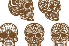 Intra απο ξύλο plywood 3mm-4mm πάχος – Σετ Skull Design Δίασταση 40x30 cm INTRAFABR-100195040