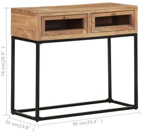 vidaXL Τραπέζι Κονσόλα 90 x 35 x 76 εκ. από Μασίφ Ξύλο Ακακίας