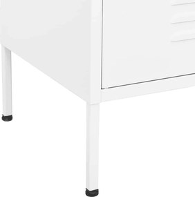 vidaXL Ντουλάπι Αποθήκευσης Λευκό 80 x 35 x 101,5 εκ. Ατσάλινο