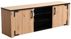 Έπιπλο Τηλεόρασης Lazio 170 Artisan Oak - Μαύρο 168x40x57 εκ. 168x40x57 εκ.