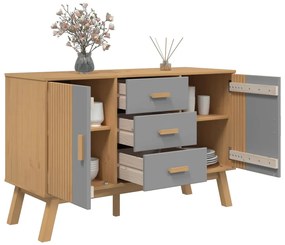 vidaXL Μπουφές OLDEN Γκρι &amp; Καφέ 114x43x73,5 εκ. από Μασίφ Ξύλο Πεύκου
