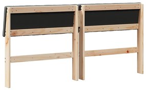 vidaXL Ταπετσαρισμένο κεφαλάρι Σκούρο Γκρι 160 cm Στερεά ξυλεία πεύκου