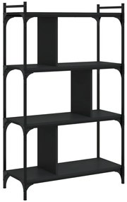 vidaXL Βιβλιοθήκη 4 Επιπέδων Μαύρη 76 x 32 x 123 εκ. από Επεξεργ. Ξύλο