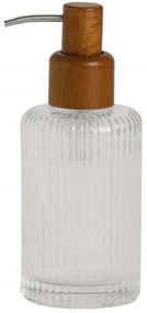 Δοχείο Κρεμοσάπουνου AH-BA73004 Φ7x18cm Clear-Natural Andrea House Metal,Glass,Wood