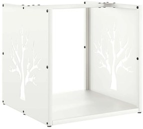 vidaXL Ράφι Καυσόξυλων Λευκό 40x40x40 εκ. Χάλυβας ψυχρής έλασης