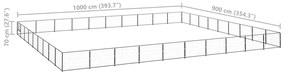 vidaXL Σπιτάκι Σκύλου Μαύρο 90 μ² Ατσάλινο