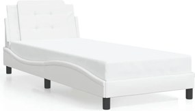 vidaXL Σκελετός Κρεβατιού Χωρίς Στρώμα Zadar Λευκό90x190εκ. από ΣυνθετικόΔέρμα