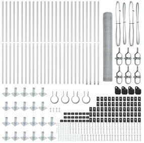 vidaXL Στύλος Περιφράξεων Ασημί 50 x 1,2 μ (25 μμ πλέγμα) Ατσάλι