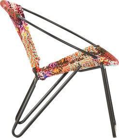 vidaXL Καρέκλα Κυκλική Πολύχρωμη από Ύφασμα Chindi