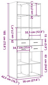 ΝΤΟΥΛΑΠΙ ΓΚΡΙ SONOMA 70X42,5X185 ΕΚ. ΑΠΟ ΕΠΕΞΕΡΓΑΣΜΕΝΟ ΞΥΛΟ 3281467