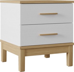 Κομοδίνο Ξύλο / Λευκό Δρυς DELUFI 48x45x54.3
