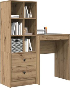 vidaXL Γραφείο με συρτάρι με ράφι με αποθήκευση 2 pcs Artisan Oak