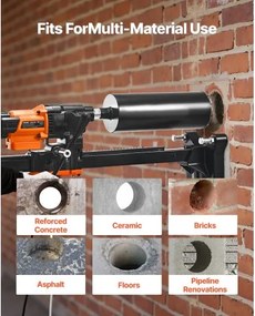 VEVOR Diamond Core Drill Machine Concrete Core Drill Rig with Stand 10 in 2500W