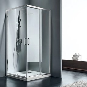 STARLET Corner Entry Καμπίνα Τετράγωνη Γωνιακής εισόδου με 2 σταθερά + 2 συρόμενα φύλλα CHROME 77-79 Y180εκ