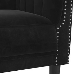 vidaXL Καναπές Τριθέσιος Μαύρος Βελούδινος