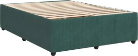vidaXL Κρεβάτι box spring με στρώμα Σκούρο Πράσινο 140 x 190 cm