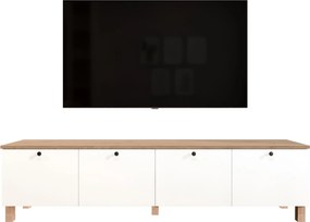 Έπιπλο Τηλεόρασης Λευκό / Δρυς ICRAS 180x34.1x45.6