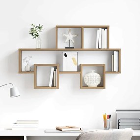 vidaXL Ράφι Τοίχου artisan δρυς 82 x 15 x 51 εκ Επεξεργασμένο ξύλο