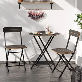 Στρογγυλό Bistro Σετ Τραπέζι και Καρέκλες Κήπου / Καπνί