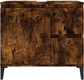 vidaXL Ντουλάπι Μπάνιου Καπνιστή Δρυς 65x33x60 εκ. Επεξεργασμένο Ξύλο