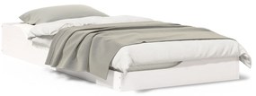 vidaXL Κρεβάτι δαπέδου Λευκό 90 x 190 cm Συμπαγές ξύλο πεύκου