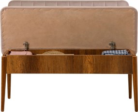 Αναπαυτικό Διθέσιο Κάθισμα Καρυδιά / Πέτρα SETAS 110x40x85
