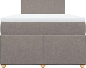 vidaXL Κρεβάτι Boxspring με Στρώμα Taupe 120x200 εκ. Υφασμάτινο