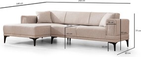 Corner Sofa-Bed Horizon Left - Light Brown Light Brown