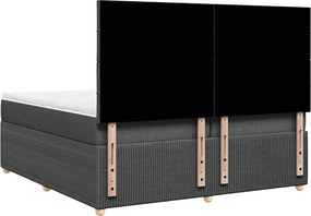 vidaXL Κρεβάτι Boxspring με Στρώμα Σκούρο Γκρι 200x200 εκ. Υφασμάτινο