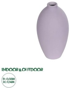 Artificial Garden AMETHYST 21267 Διακοσμητικό Κεραμικό Βάζo Μωβ Π8 x Μ8 x Υ14cm Globostar-21267-Μωβ 21267