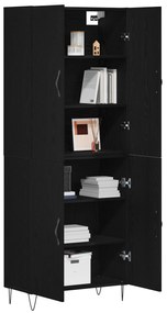 vidaXL Υψηλή Βαθμίδα Μαύρο Δρυς 69,5x34x180 εκ Επεξεργασμένο Ξύλο