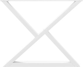 vidaXL Πόδια Τραπεζαρίας 2 τεμ. Λευκά 90x(72-73,3) εκ. Ατσάλι