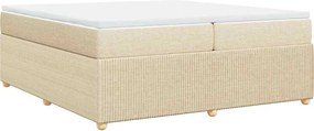 vidaXL Κρεβάτι Boxspring με Στρώμα Κρεμ 200x200 εκ. Υφασμάτινο