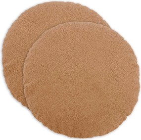 VidaXL Κάλυμμα Μαξιλαριού 2 τμχ. HEERLEN Μπεζ Διάμ. 50 cm Μπουκλέ