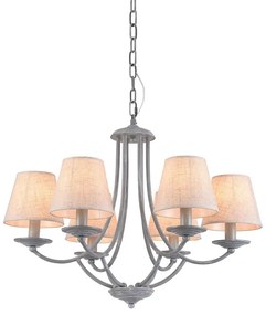Φωτιστικό Οροφής 77-3662 C119-6 Etna Grey &White Shade Homelighting Μέταλλο,Ύφασμα