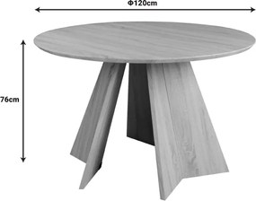 Τραπέζι Bibble pakoworld MDF σε φυσική απόχρωση Φ120x76εκ