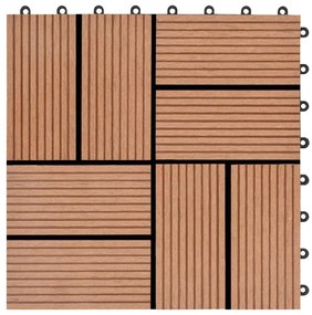 vidaXL Πλακάκια Deck 22 τεμ. Καφέ 30 x 30 εκ. 2 μ² από WPC