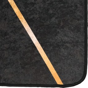 vidaXL Χαλί Πλενόμενο Μαύρο και Χρυσό 80x300 εκ.