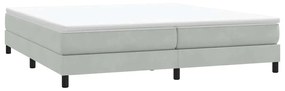 vidaXL Κρεβάτι Boxspring με Στρώμα Ανοιχτό Γκρι 180x210 εκ. Βελούδινο