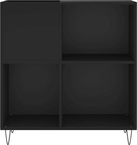 vidaXL Δισκοθήκη Μαύρη 84,5 x 38 x 89 εκ. από Επεξεργασμένο Ξύλο