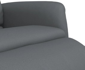 vidaXL Πολυθρόνα Ανακλινόμενη με Υποπόδιο Γκρι από Συνθετικό Δέρμα